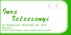 imre kelecsenyi business card
